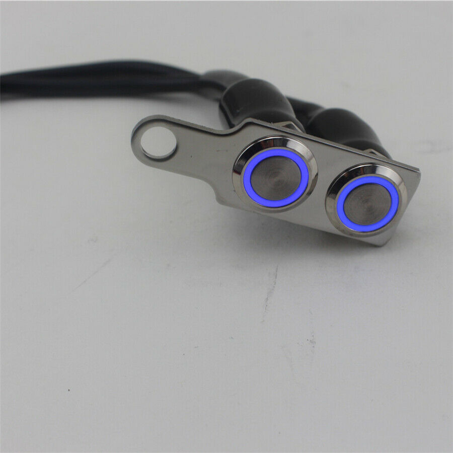 Motorcycle Bike Handlebar Switch 2 Button For Hazard Fog Head Light Waterproof