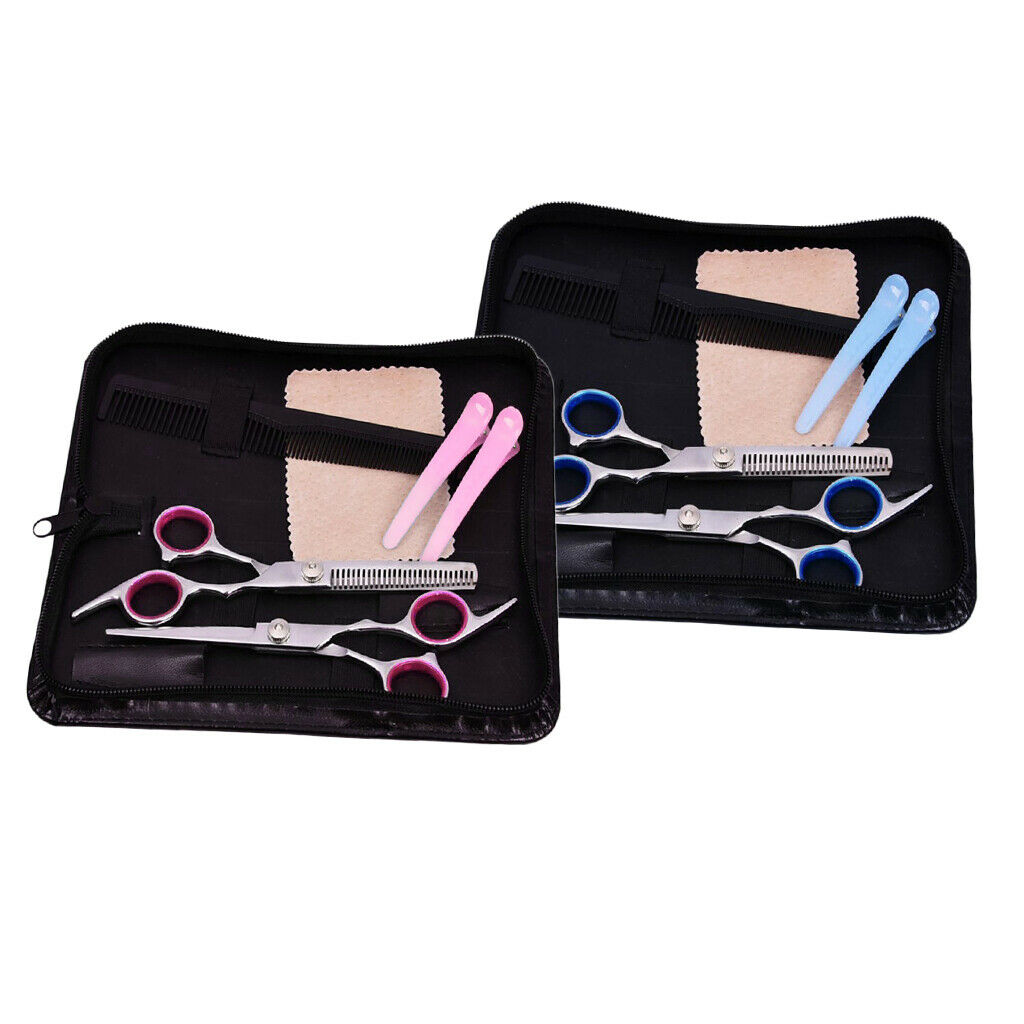 Pack of 7 Women Hairdressing Scissors Kit Hair Cutting Thinning Shears Pro