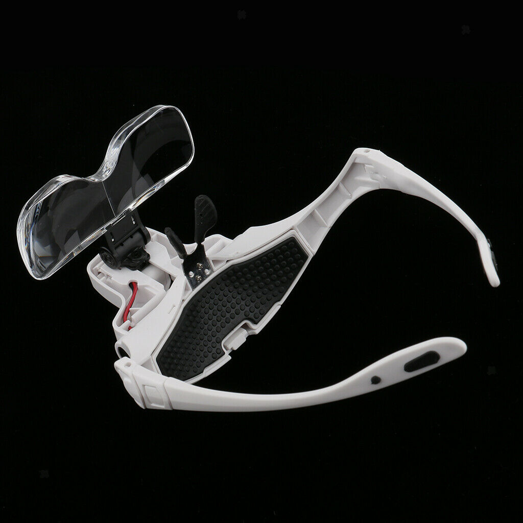 2 Colors Handsfree Adjustable Head Magnifier LED Lighted Magnifying Glasses with