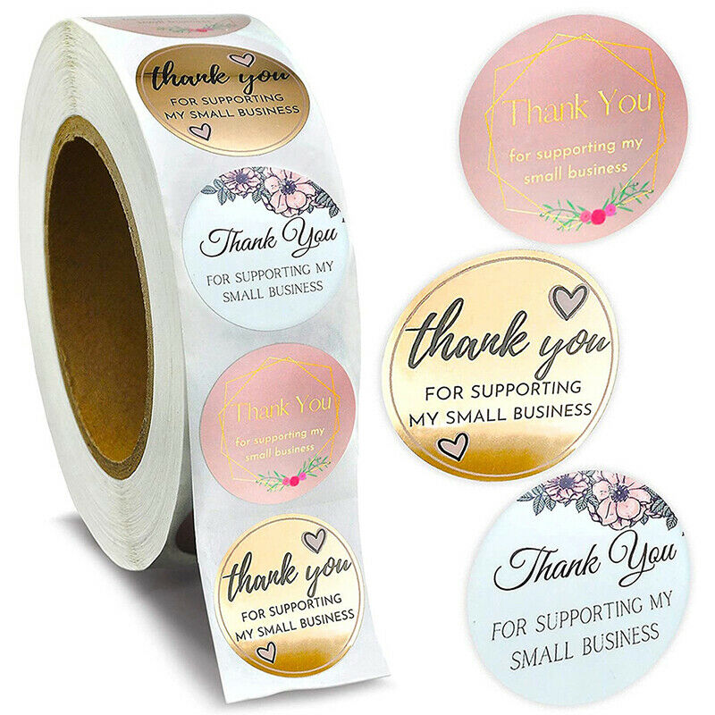 500pcs/roll Thank You Stickers Sealing Labels Adhesive Round Paper Baking.l8