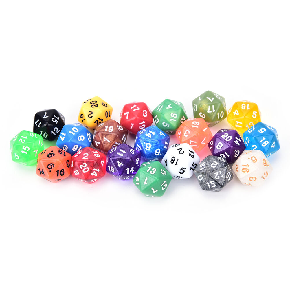 2Pcs D20 Gaming Dice Twenty Sided Die Number 1-20 for RPG Game XC
