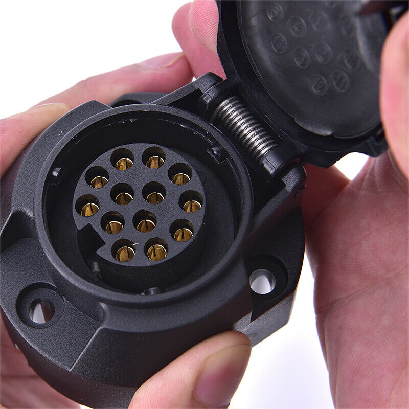13 Pin 12V Socket Core Pole Cable EU Vehicle Bota RV Trailer Connector AdapYe TH