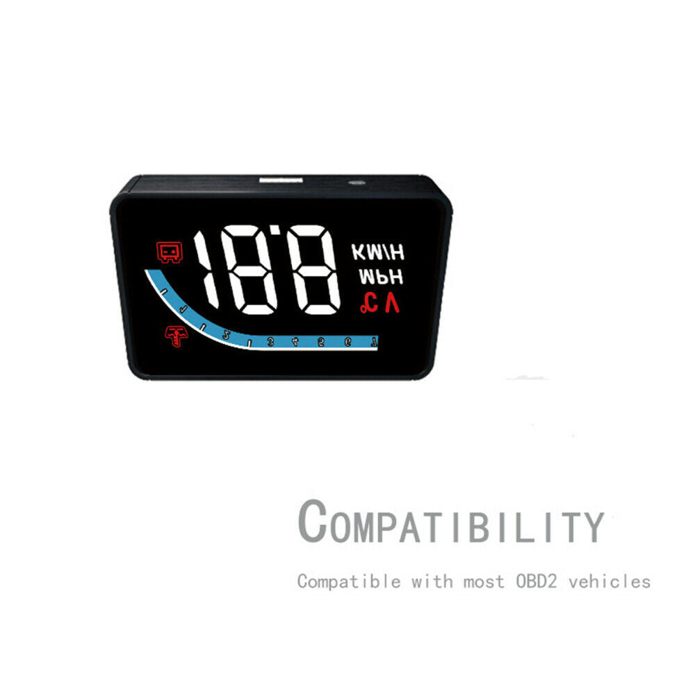 Car HUD Head-up Display OBD2 II Overspeed Warning System Speed Voltage Alarm NEW