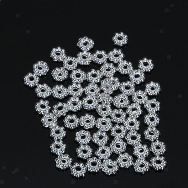 200pcs Loose Spacer Beads Craft 4mm Daisy Snowflake Jewelry Findings Crafts