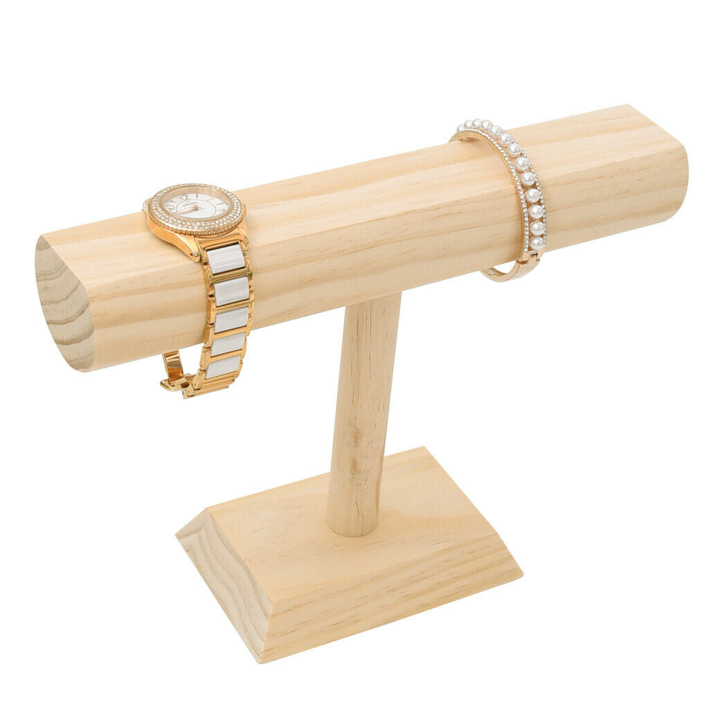 Wooden Jewelry Organizer Display Stand, Necklace Bracelet and Watch Holder