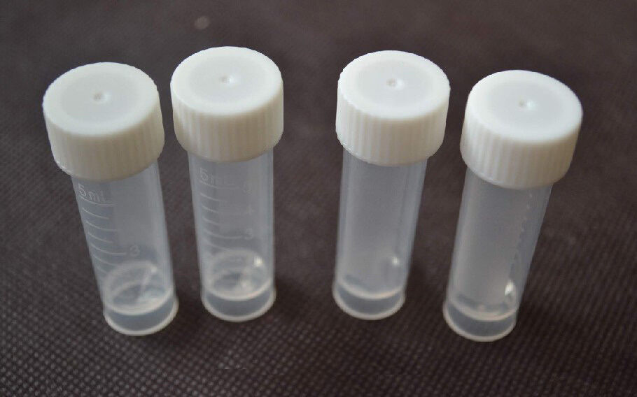 Volume Plastic Sample Bottle 5ML Bottle Vial Storage Container White Cap 10pcs