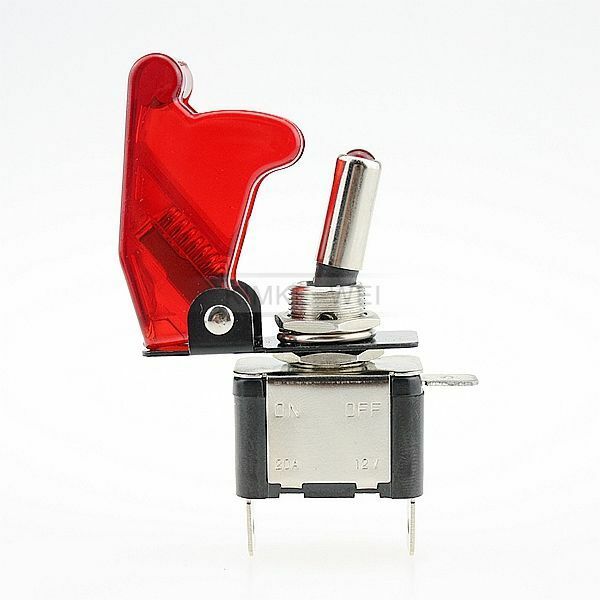 5x Red LED Illuminated Toggle Rocker Switch With Cover For Car Boat 12V 20A New