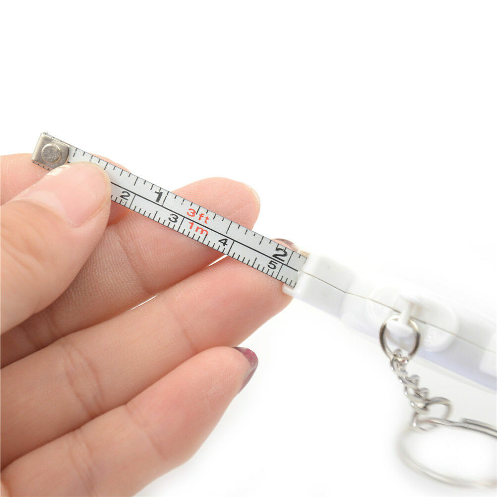 1PC Mini Portable Teapot Retractable Measuring Ruler Tape Key Chain 1m .l8