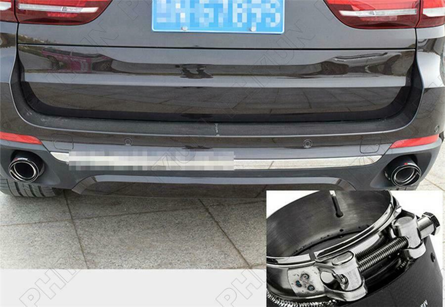 For BMW X5 F15 E70 X6 F16 Exhaust Tip Muffler Pipe Matte Carbon Fiber 86mm Inlet