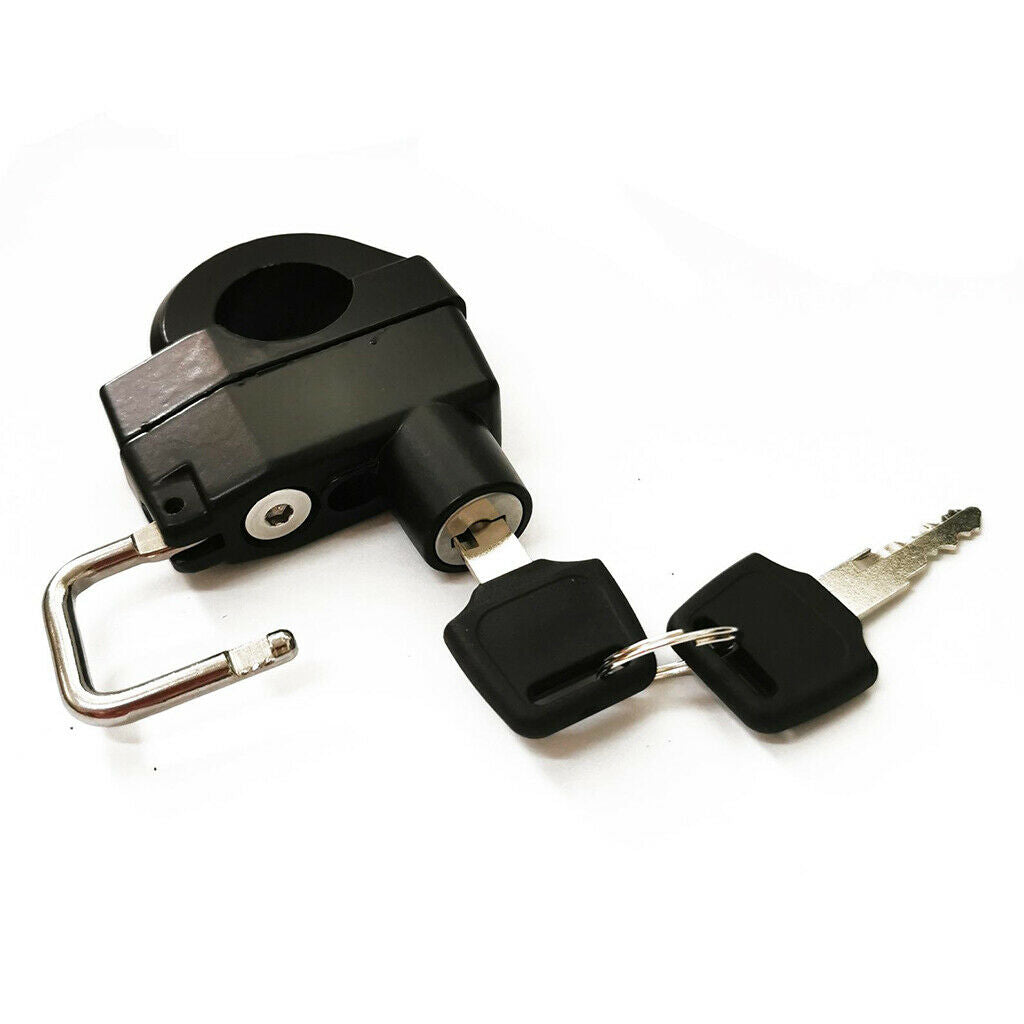 Motorcycle Helmet Lock Security Padlock 7/8" 22-26mm Handlebar Black w/ Keys