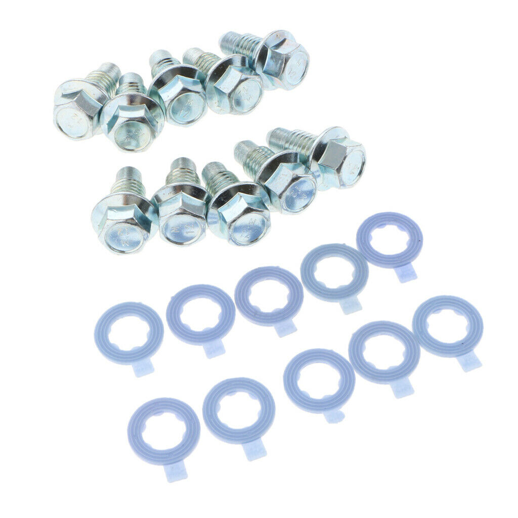 10 Sets Oil Drain Plugs Pilot Point M12x1.75 Head 15Mm For Chrysler 8132293