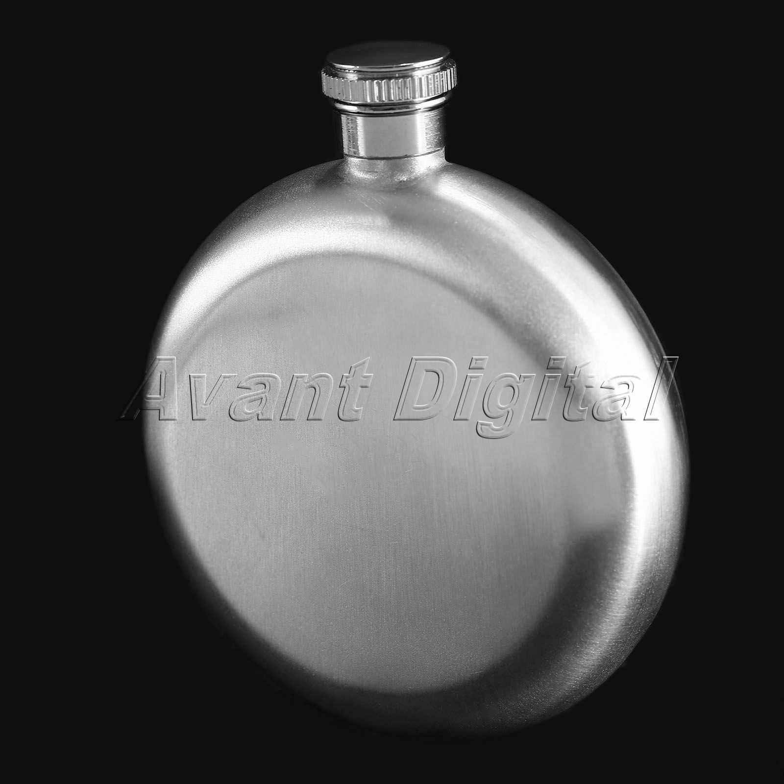 5oz Round Hip Flask Portable Stainless Steel Liquor Whiskey Wine Alcohol Cap
