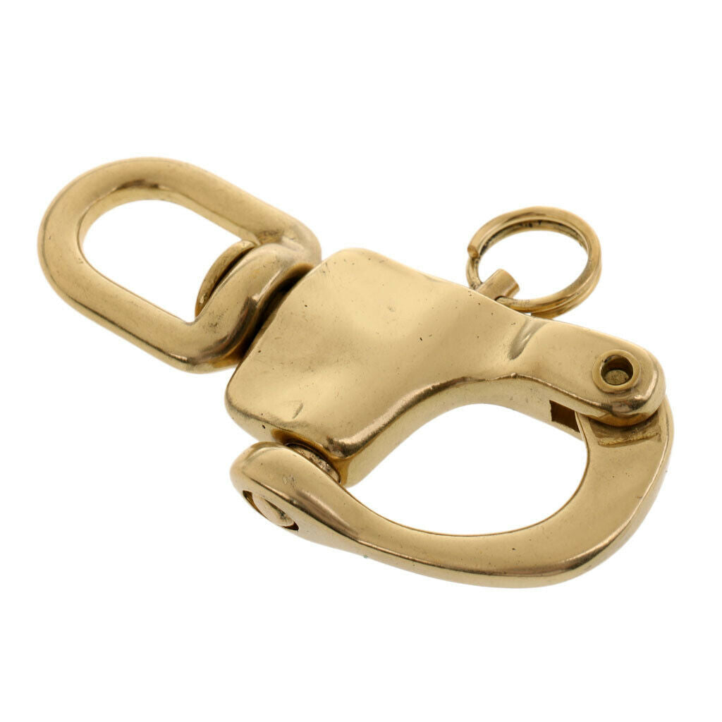 2 Pcs Stainless Steel Carabiner Accessories Marine Boat Kayak - Golden