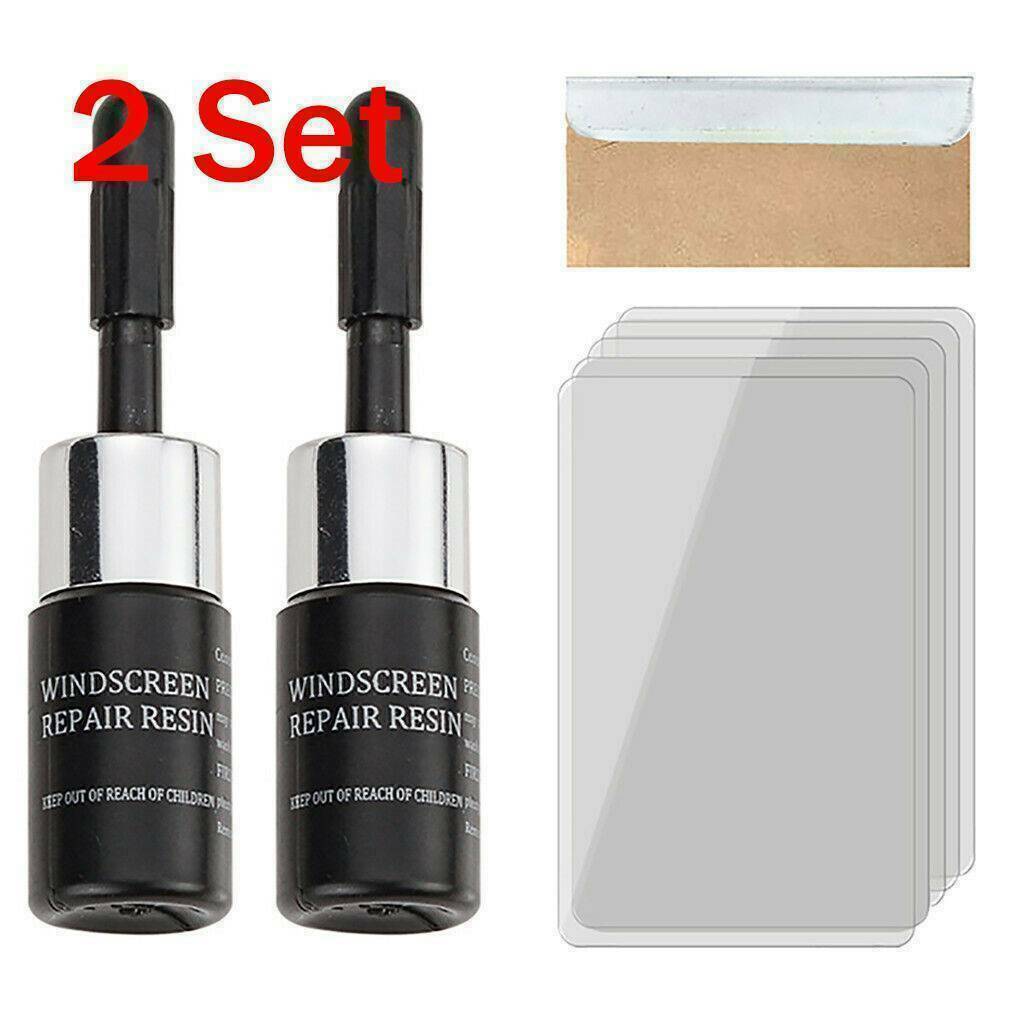 2Pcs Automotive Glass Repair Fluid Car Window Glass Crack Chip Nano Repair Tools