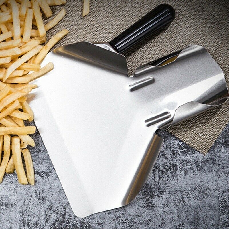 Stainless Steel Popcorn Scoop French Fry Bagger Shovel Utility Serving ScooperZ2