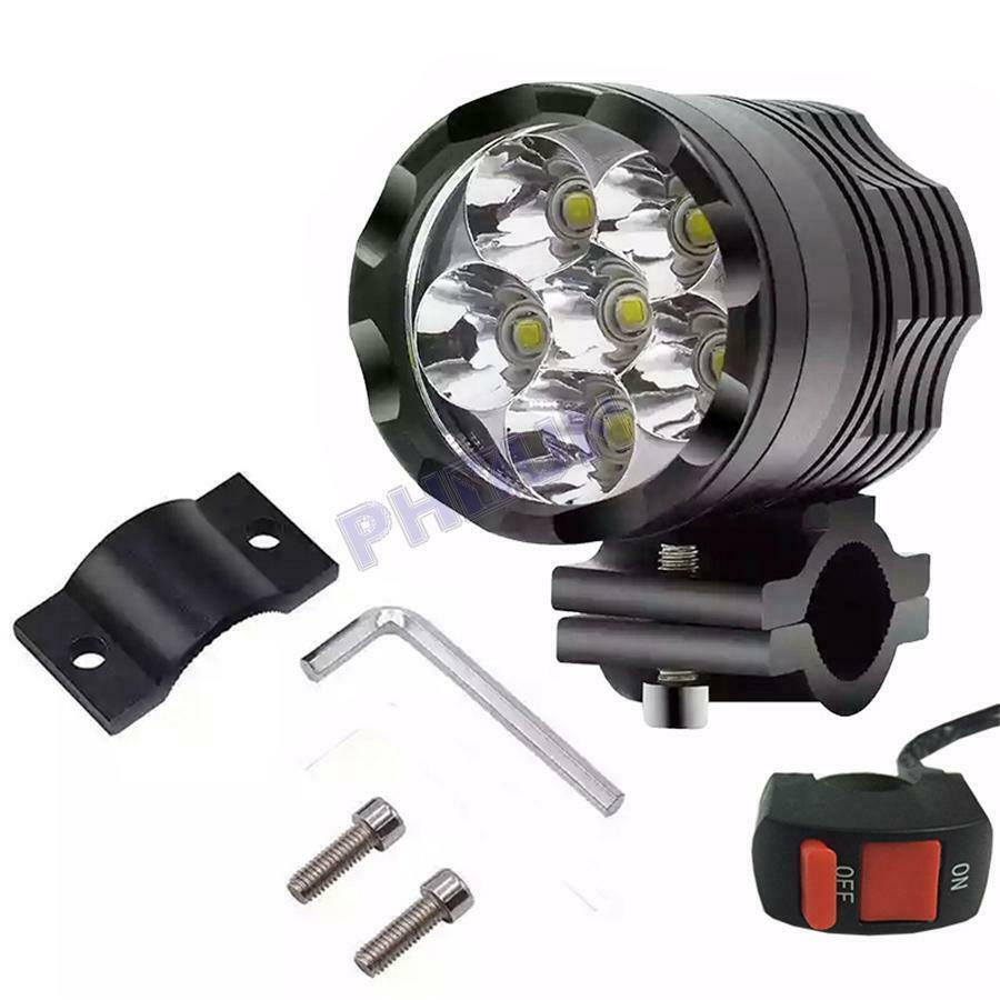 2Pcs 120W 12000LM Motorcycle LED Spot Lights Fog Lamps w/ Switch Universal