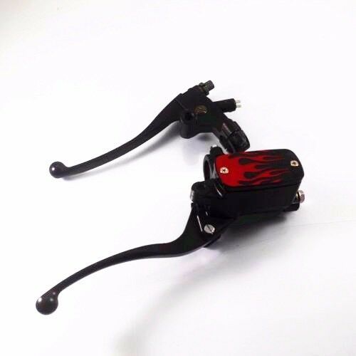 Black Motorbike 7/8" Handlebar Flame Brake Clutch Lever Cafe Racer Old School
