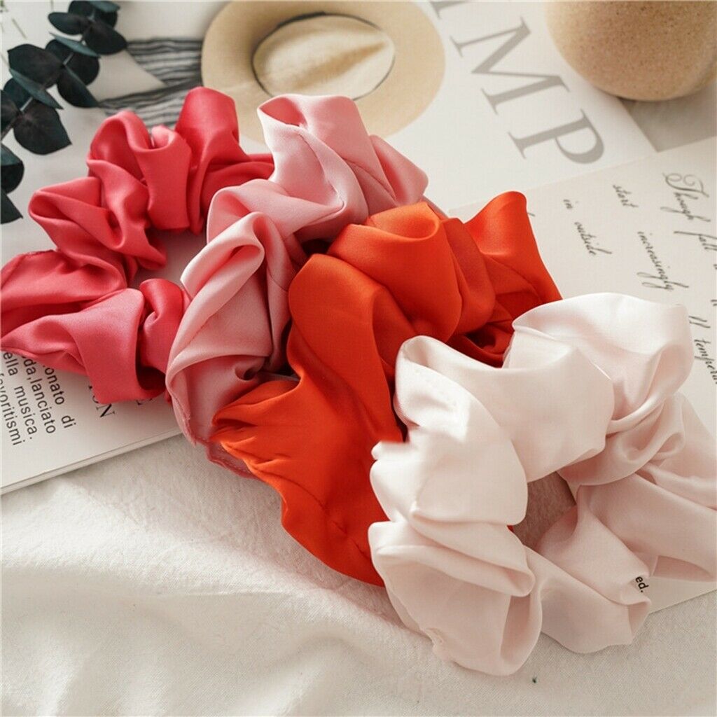 Pack of 11 Women's Hair Silk Scrunchies Satin Elastic Hair Bands Ties Ropes