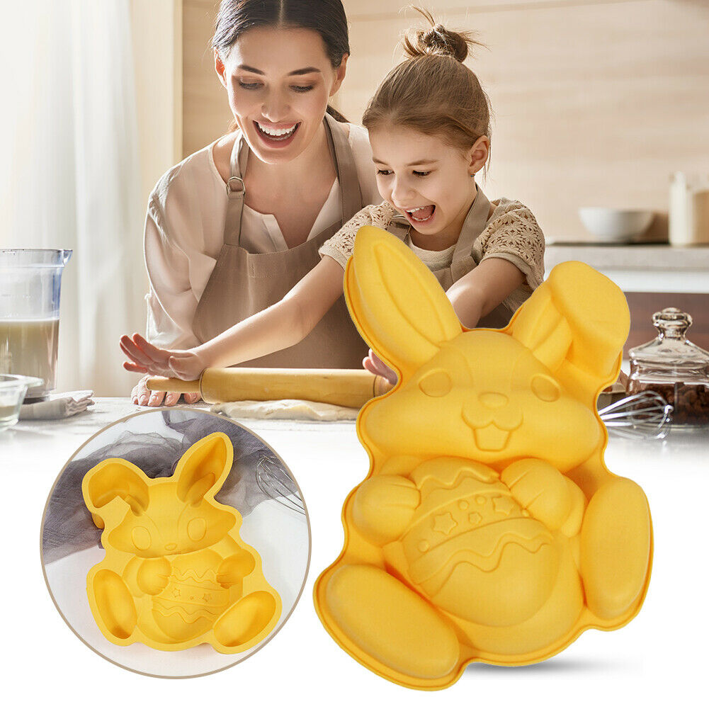 DIY Cake Mold Easter Bunny Silicone Chocolate Pastry Molds Kitchen Gadget @