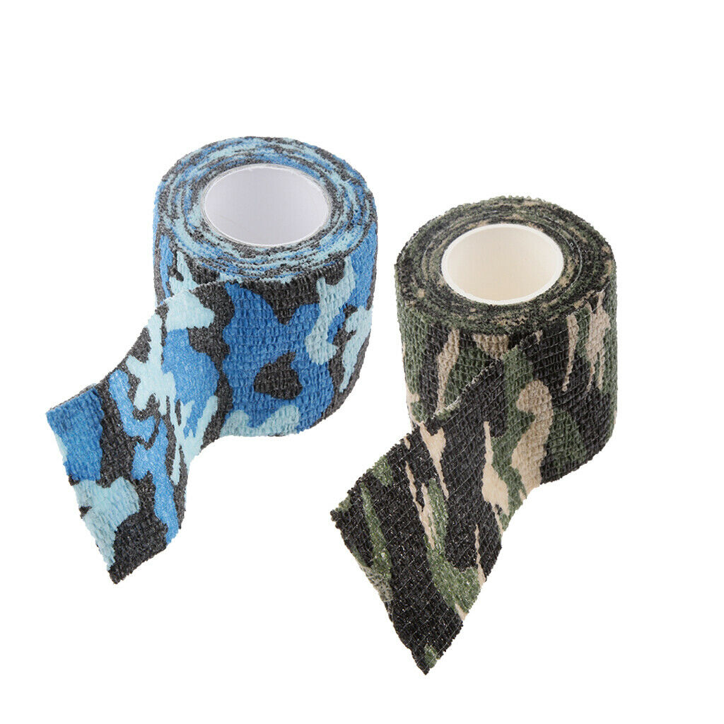 2Pcs Camouflage Tape Roll Hunting Shooting Stealth Wraps Cover Bandage 4.5m x