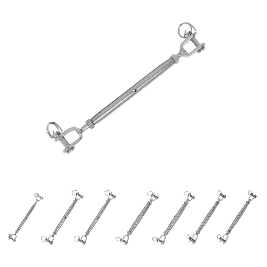 6 Pieces Stainless Steel Turnbuckle Jaw Wire Rigging Screw for Boat Yacht