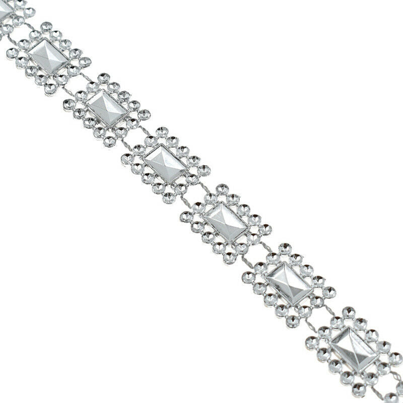 10yards Crystal Beaded Chain Rhinestone Crystal Jewelry Chain Trim for DIY Craft