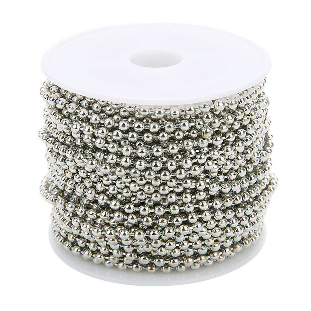 10 Yards Metal Ball Chain Bead Connector Keyring Dog Tags Label Necklace DIY -