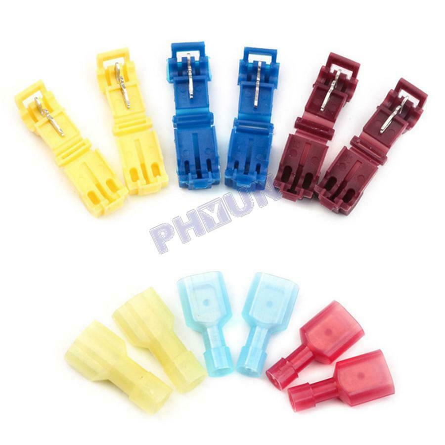 240Pcs AWG T-Tap Insulated Splice Wire Terminal Connectors For Motorcycle Car