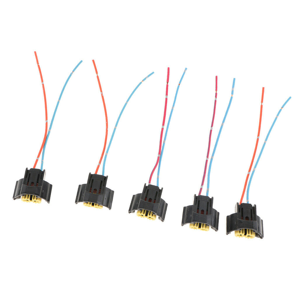 5 Pieces H9 Headlight Fog Light Extension 2 Wire Harness Lamp Female Sockets