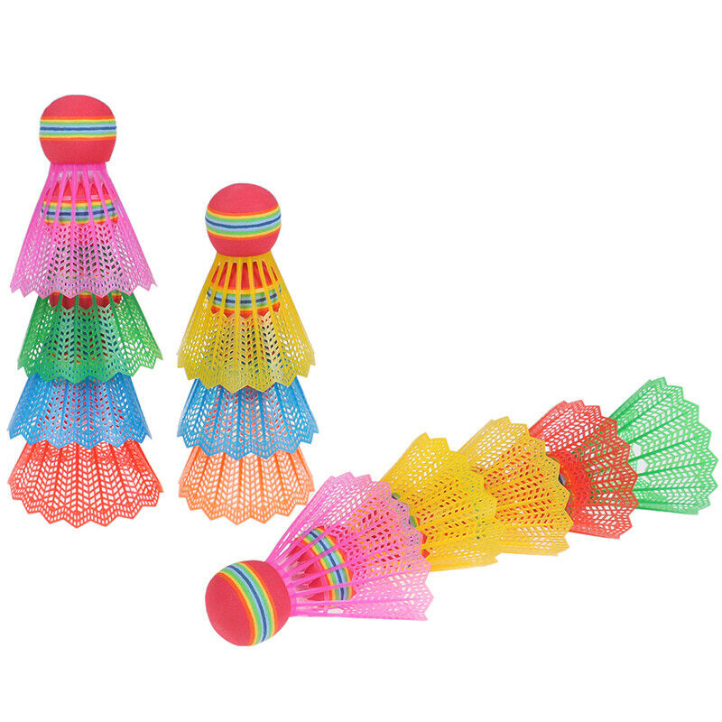 12 PCS Badminton EVA Rainbow Ball Head Nylon Badminton Feathers For Game .l8