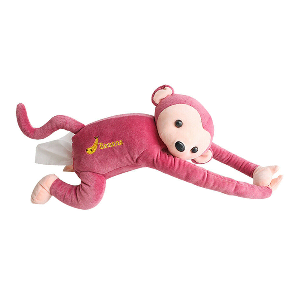 New Cute Plush Monkey Tissue Cover Animal Cartoon for Car Office cameo brown