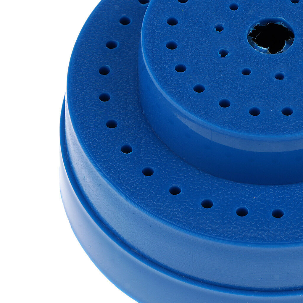 60 Holes Nail Drill Bits Holder Stand Display Storage Box with Cover Blue