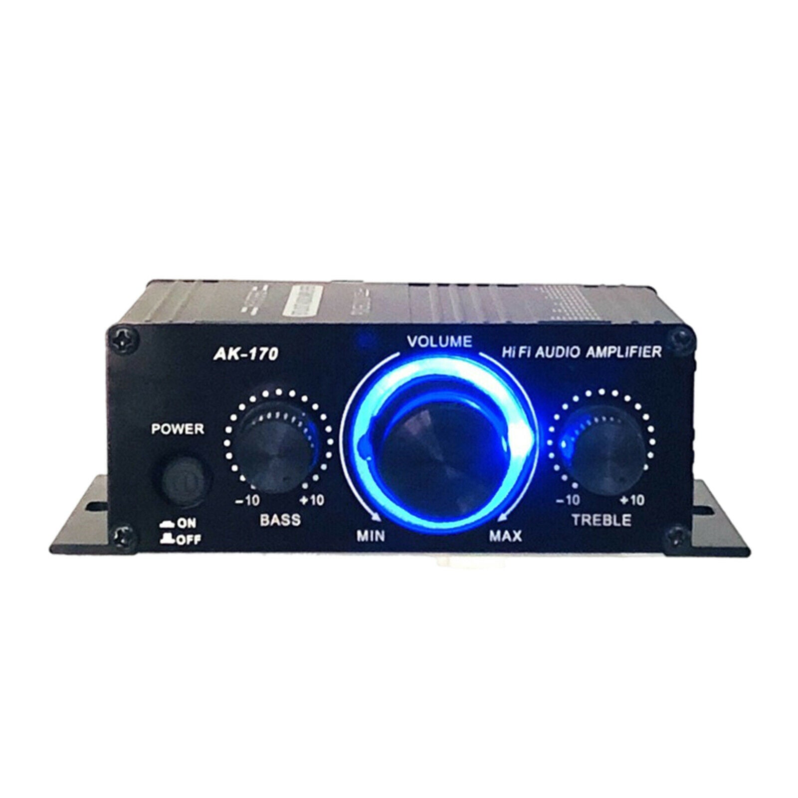 Power Amplifier DC12V HiFi Audio Receiver 20W+20W Bass Treble Subwoofer