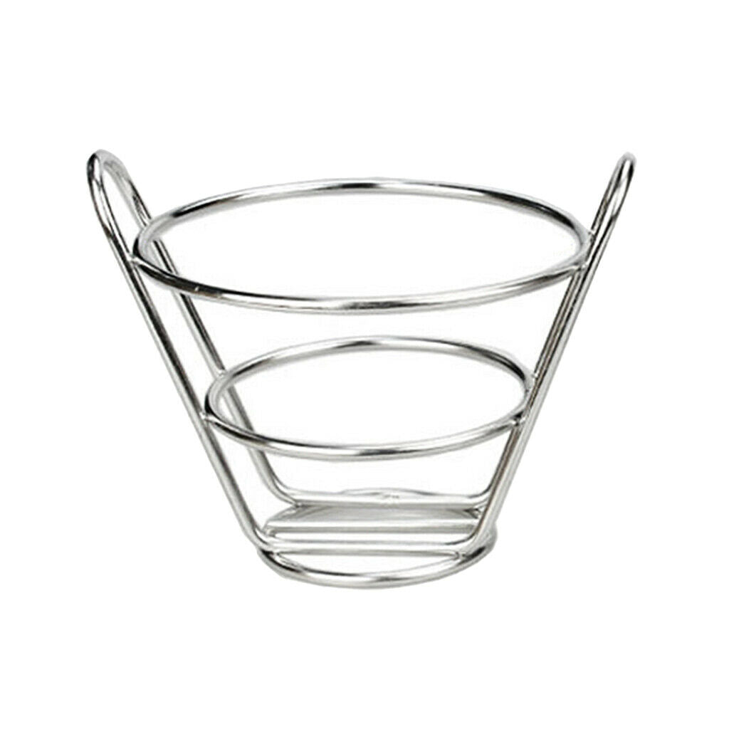 Chip Baskets Snack Holder Cone Stand Fries Serving Basket Stainless Kitchen