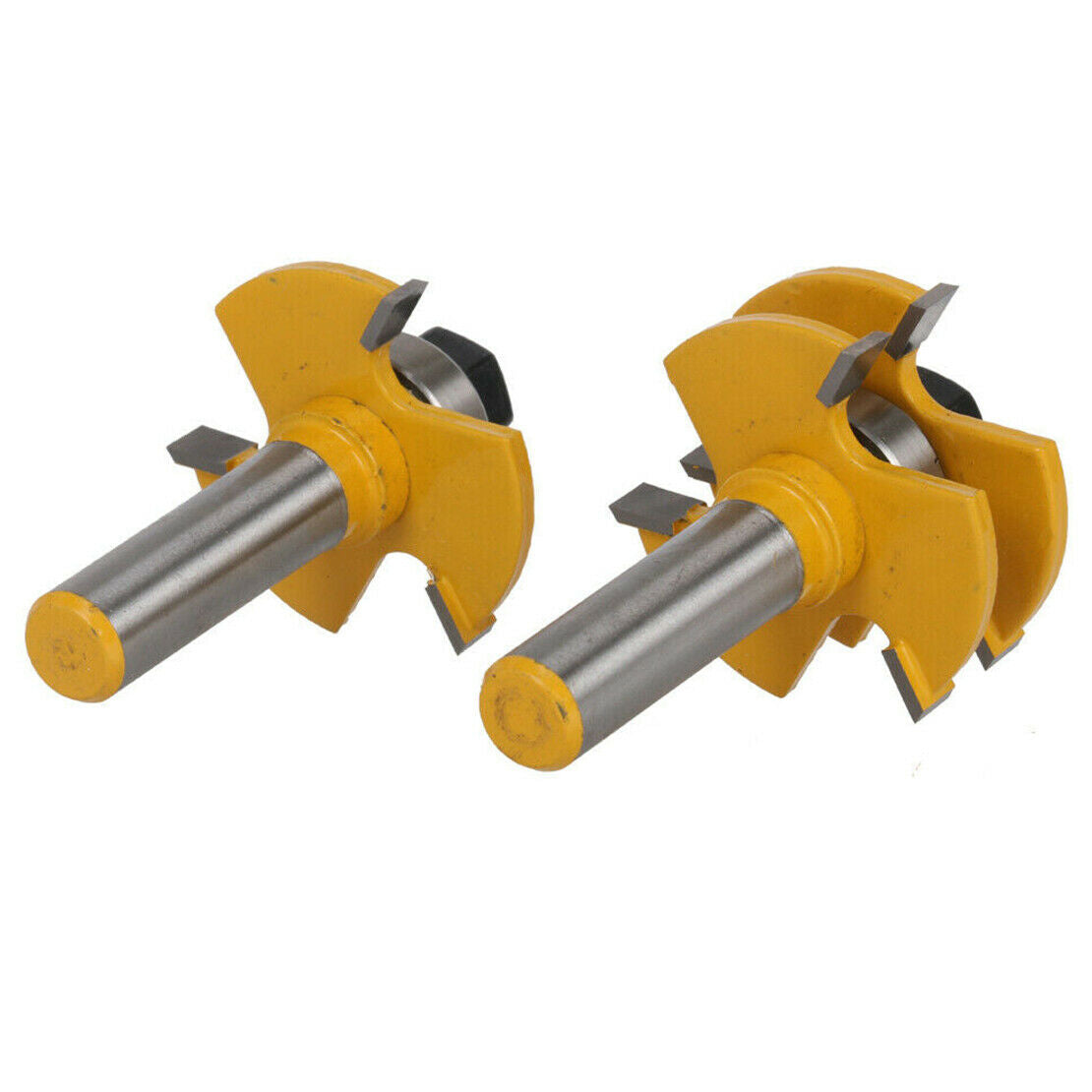 2x Tongue & Groove Router Bit Set 1/2" Shank T-Type 3-Tooth Tenon Wood Cutter