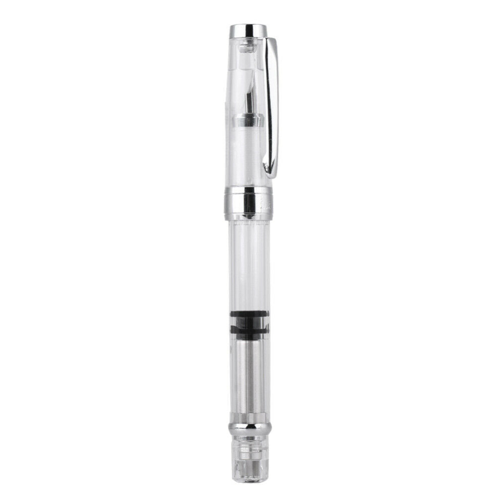 4Pcs F Point  Vacuum Pump Transparent Clear Fountain Pen Fine Nib Craft DIY Gift