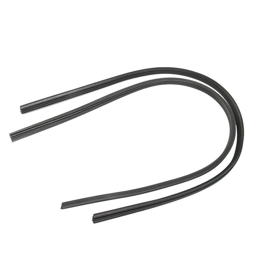 2 Pieces Universal 28 Inch 6mm Black Rubber Wiper Blade Frameless for Car Bus