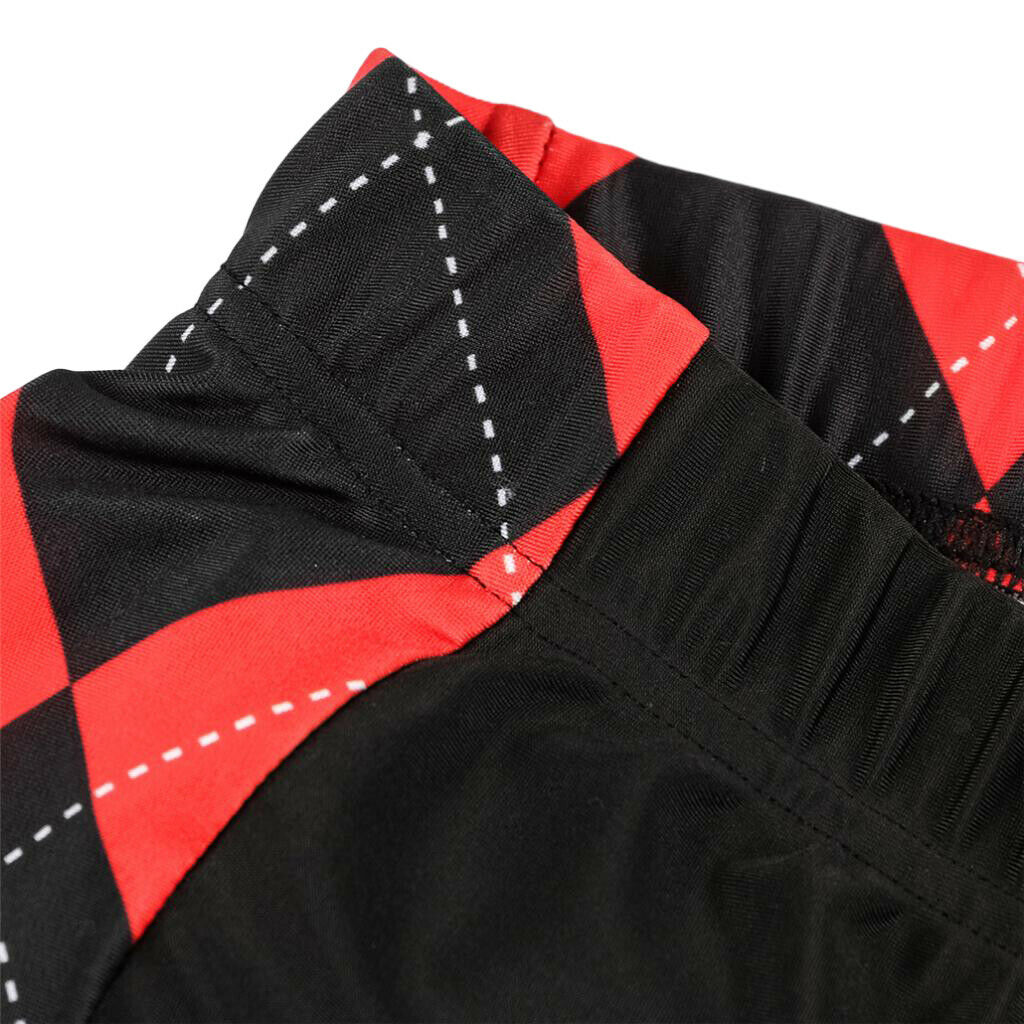 Breathable Comfortable Black and Red Grid Summer Mountain Biking Shorts