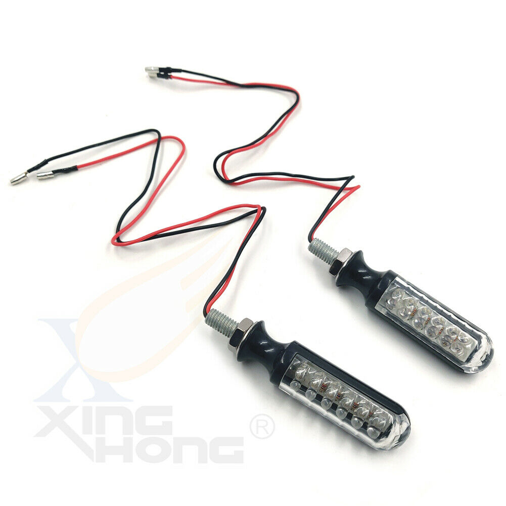 8mm Turn Signals Blinkers Black For Yamaha Kawasaki Shadow V Star VTX VN XVS VT