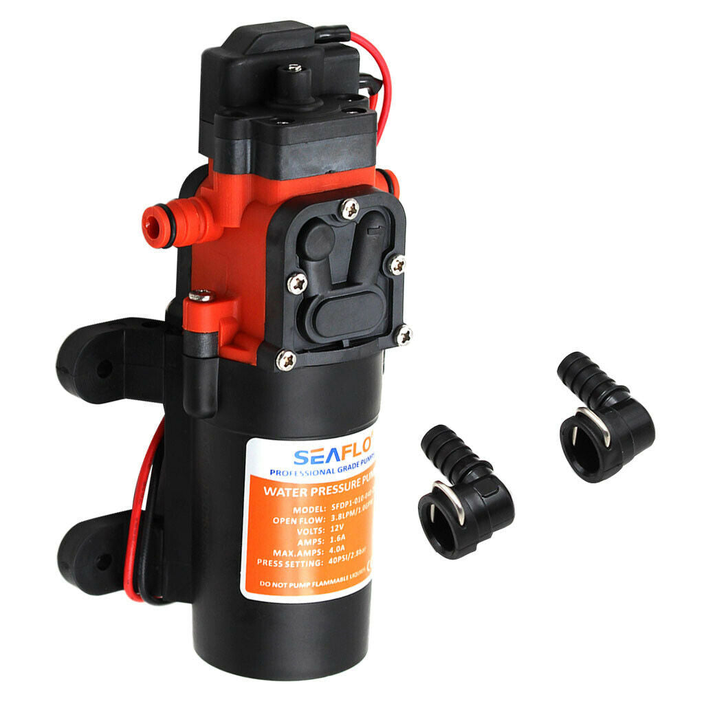 DC 12V 1.2GPM 4.2L / Min 35 PSI Pressure Self-Priming Diaphragm Pump