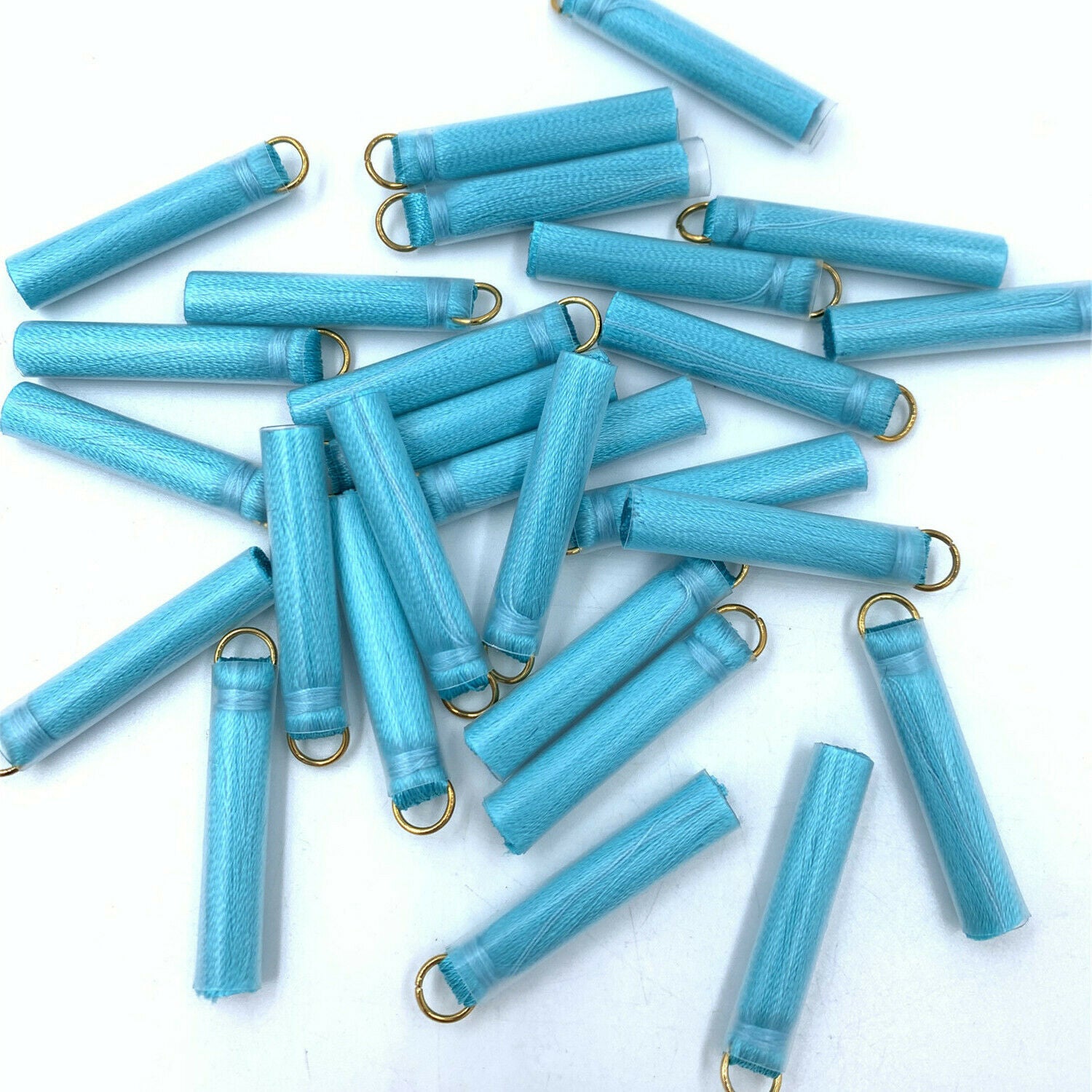 20pcs Silk Thread blue tassels Pendant earring Jewelry Makeing Accessories 40MM