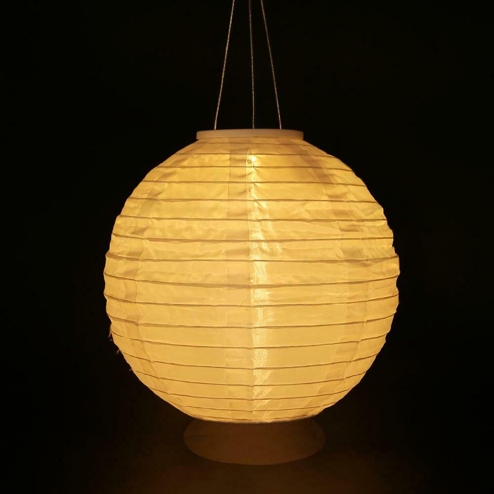 LED Solar Lantern Ball Light Waterproof Outdoor Wedding Festival Decor Lamp @