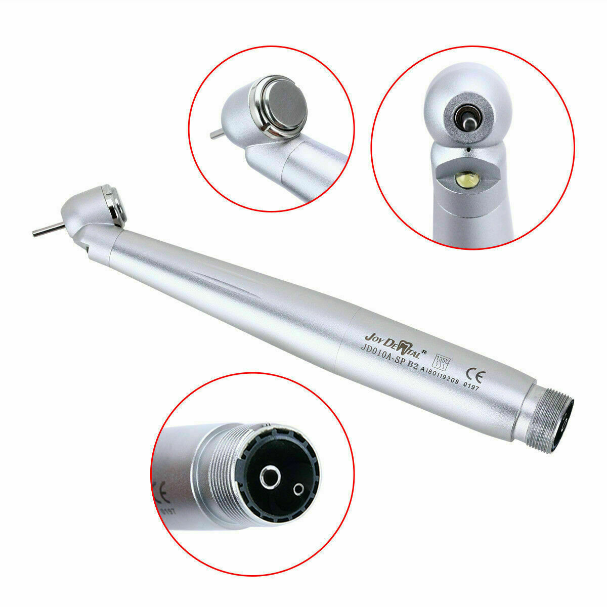Dental 45° Degree E-generator LED Standard Head High Speed Handpiece Push 2Hole