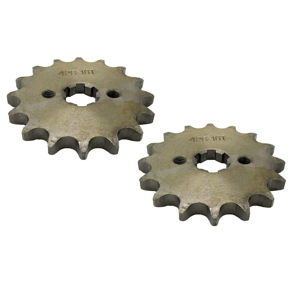2x 16T Teeth 17mm 428 Chain Front Sprocket Cog Pit Quad Dirt Bike ATV Buggy