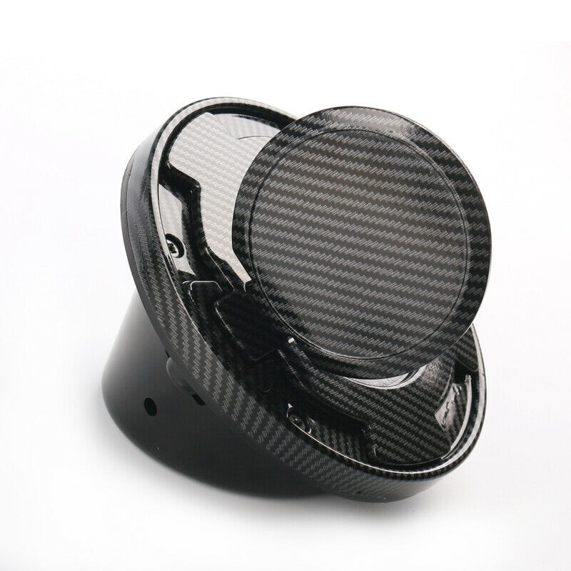 Car Fuel Gas Tank Cap w/ Lock Lid Cover Carbon Fiber For Jeep Wrangler JK 07-18