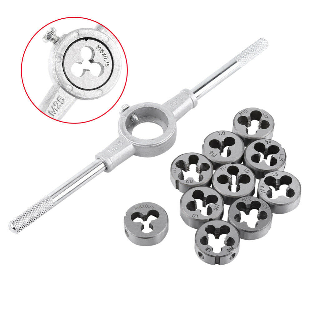 Metalworking Hand Tool Screw Tap Threading Die & Wrench Repair Tool Kit