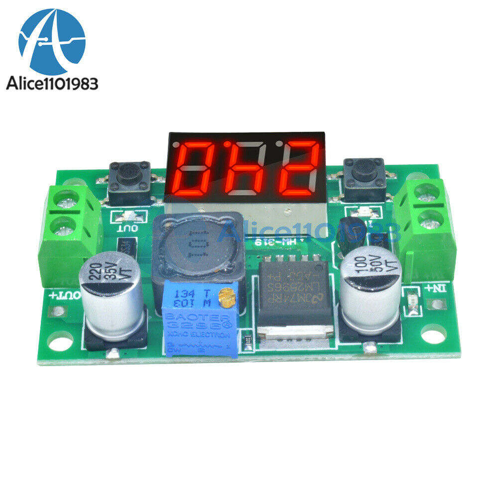2PCS DC Buck Step Down Converter Module LM2596 Voltage Regulator Voltmeter Led