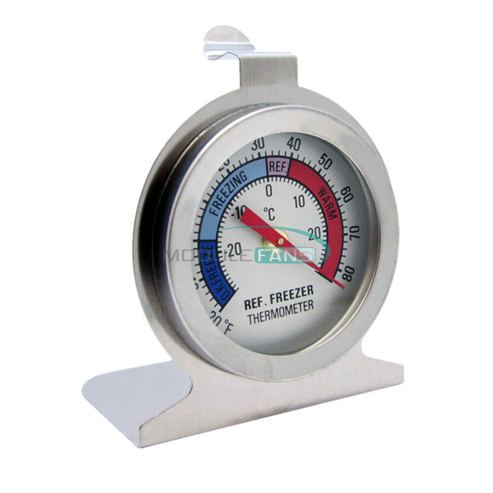 Temperature Refrigerator Freezer Dial Type Thermometer Stainless Steel Useful
