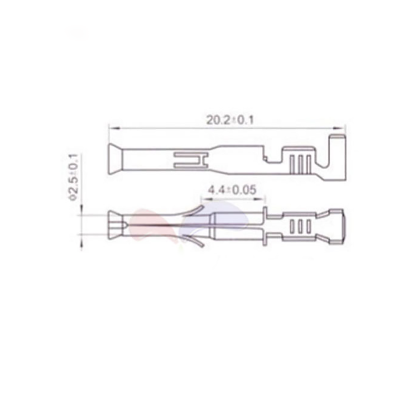 20pcs Female Reed Pin L6.2 Plug Connector Crimping Terminals Pitch 6.2mm