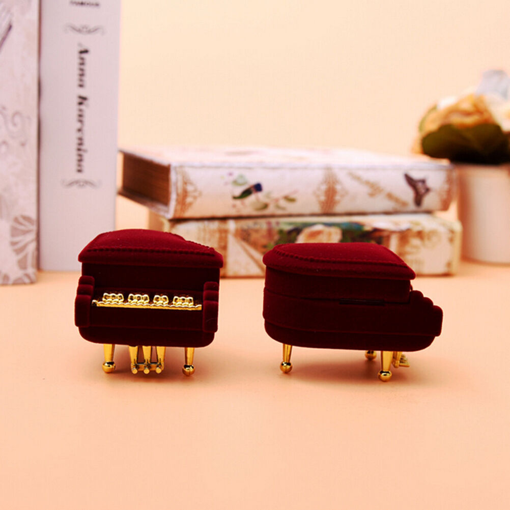 New Piano Ring Box Earring Pendant Jewelry Treasure Gift Case Weddin.l8